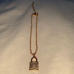 Gold metal lock bracelet